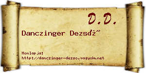 Danczinger Dezső névjegykártya